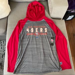 Official NFL 49ers Long Sleeved Shirt with Hood - New With Tags